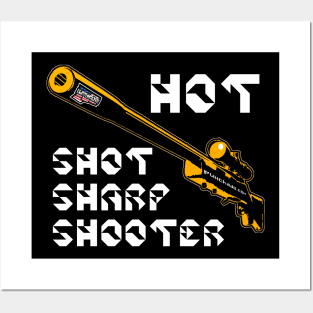 Hot Shot Sharp Shooter, v. Code Orange Wht Text Posters and Art